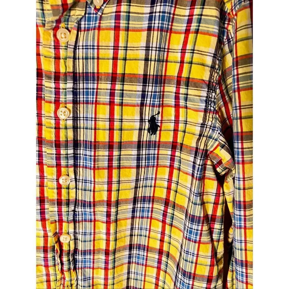 Ralph Lauren Boys Long Sleeve Plaid Button Down Shirt S/8